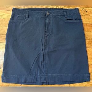 Duluth Trading Co Womens Size 16 Freewill Twill Skirt Navy/Gray Cotton Blend